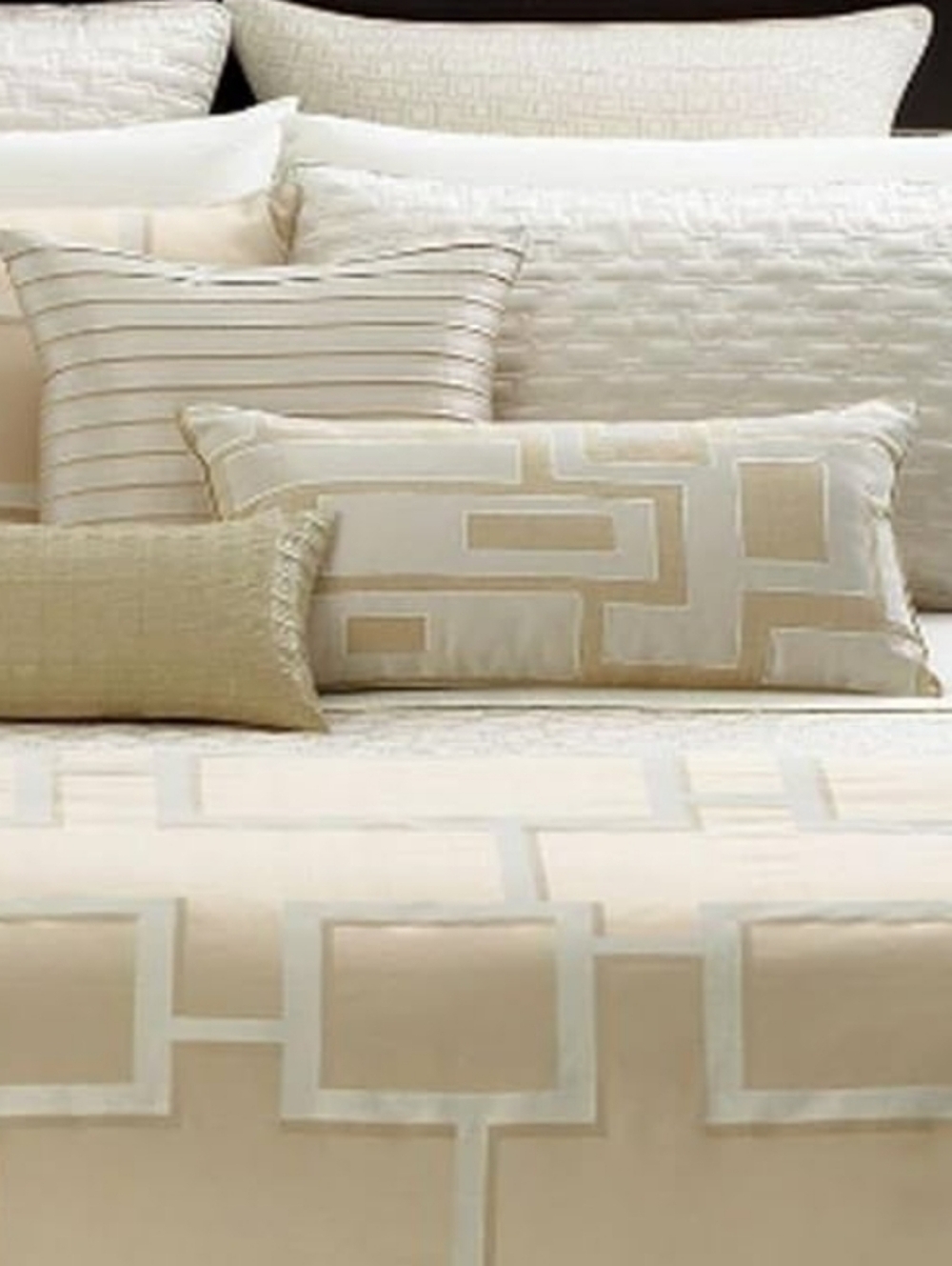 Hotel Collection "Maze" Cream Geometric Lumbar Pillow